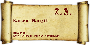 Kamper Margit névjegykártya